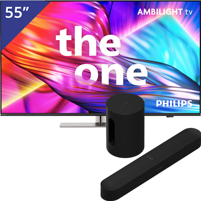 Philips 55 inch TV + Sonos Beam + Sub mini