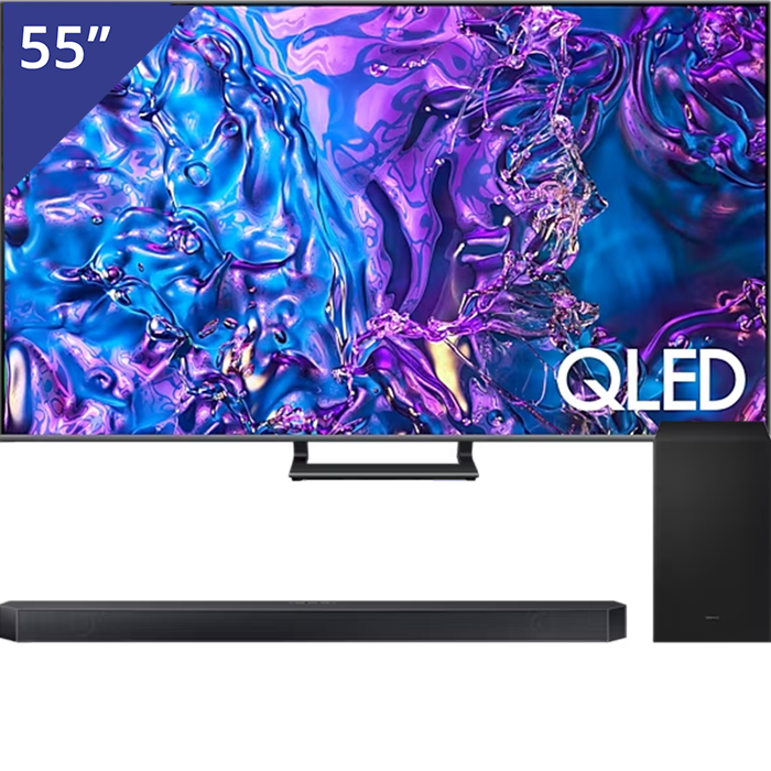 Samsung 55 inch QLED TV + Soundbar met Subwoofer
