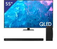Samsung 55 inch QLED TV + Soundbar met Subwoofer