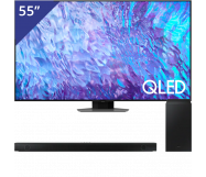 Samsung 55 inch QLED TV + Soundbar met Subwoofer
