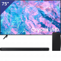 Samsung 75 inch LED TV + Soundbar met Subwoofer
