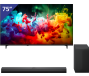 LG 75 inch QNED TV + LG Soundbar met Subwoofer