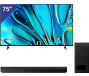 Sony Bravia 75 inch Ultra HD TV + Sony Bravia Theatre Bar + Subwoofer