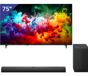 LG 75 inch QNED TV + LG Soundbar met Subwoofer