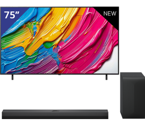 LG 75 inch QNED TV + LG Soundbar met Subwoofer