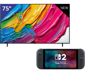LG 75 inch QNED 4K TV + Nintendo Switch 2