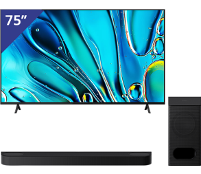 Sony Bravia 75 inch Ultra HD TV + Sony Bravia Theatre Bar + Subwoofer