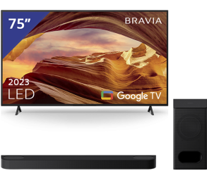 Sony 75 inch Ultra HD TV + Sony Bravia Theatre Bar + Subwoofer