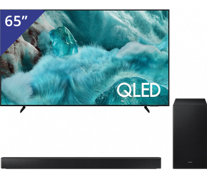 Samsung 65 inch QLED 4K TV + Soundbar met Subwoofer