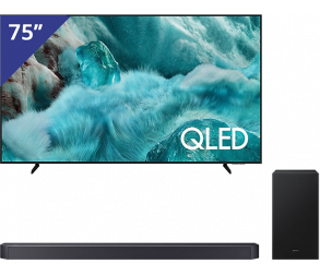 Samsung 75 inch QLED 4K TV + Soundbar met Subwoofer