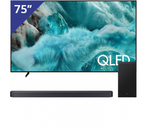 Samsung 75 inch QLED 4K TV + Soundbar met Subwoofer
