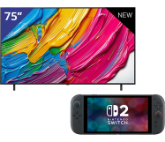 LG 75 inch QNED 4K TV + Nintendo Switch 2