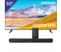 Samsung 50 inch/127 cm UHD 4K TV + Denon Soundbar + subwoofer