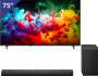 LG 75 inch QNED TV + LG Soundbar met Subwoofer
