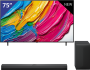 LG 75 inch QNED TV + LG Soundbar met Subwoofer