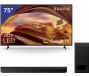 Sony 75 inch Ultra HD TV + Sony Bravia Theatre Bar + Subwoofer