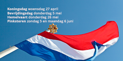 Wat te doen tijdens Koningsdag, Bevrijdingsdag, Hemelvaart & Pinksteren?