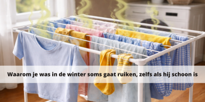Waarom je was in de winter soms gaat ruiken, zelfs als hij schoon is